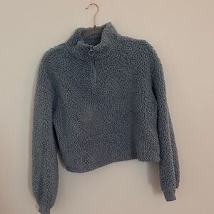 Love Tree Dusty Blue Sherpa Quarter Zip
